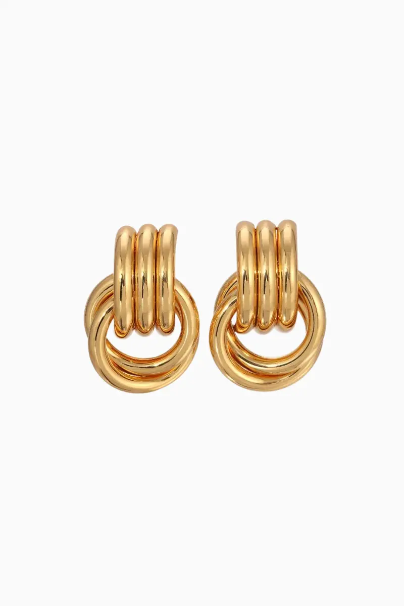 Mini Knot Gold-Finish Earrings By Heaven Mayhem 1