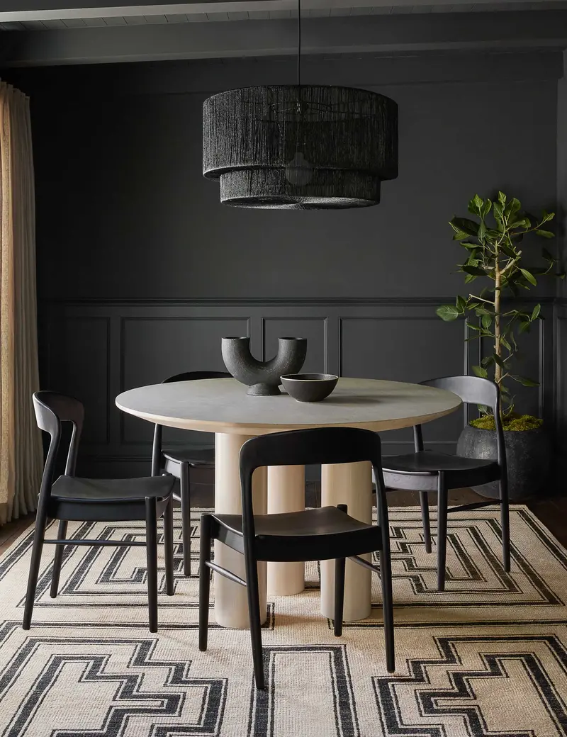Modern Round Mojave Dining Table – Solid Wood Top 1