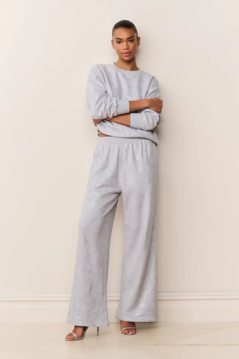 Momo Fleece Sweatpants With Bow Embellishment 1