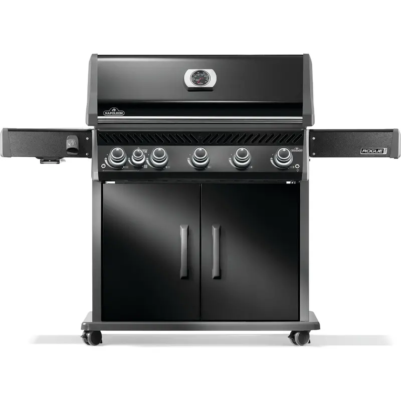Napoleon Rogue Pro 625 Sib Black Gas Grill With Integrated Side Burner 1