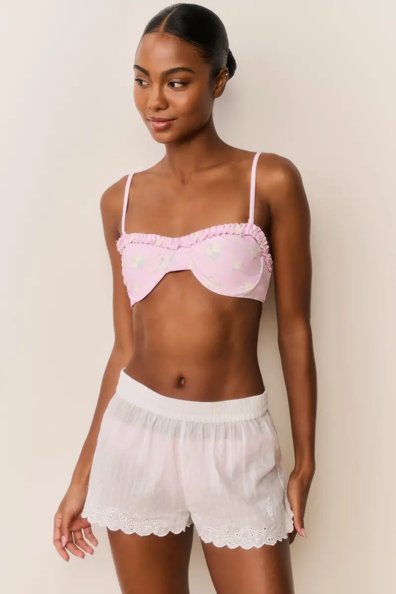 Ocean Embroidered Cotton Cover-Up Shorts – Nautical Detail Leisurewear 1