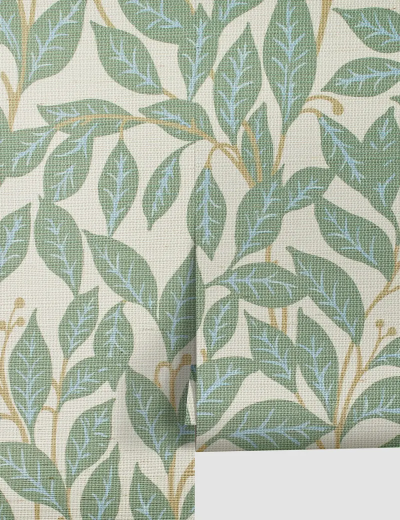 Orchard Leaves Grasscloth Wallpaper – Wallshoppe Exclusive Design 1