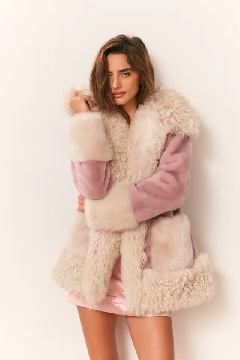 Oversized Shearling Jacket In Tuskara Finish 1