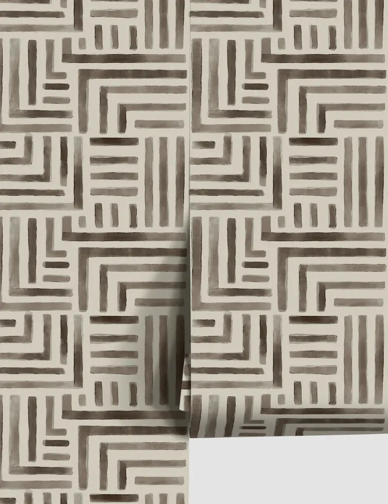 Painterly Labyrinth Textured Wallpaper – Christiane Lemieux Design 1