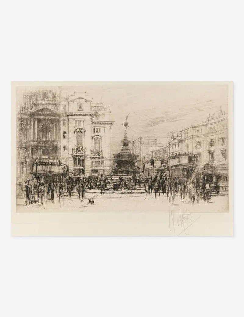 Piccadilly Circus With Criterion Theatre Art Print By William Walcot 1