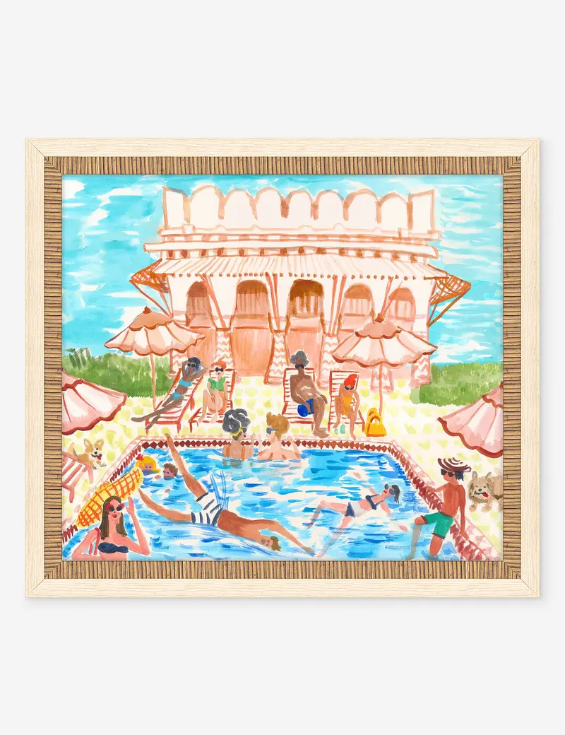 Poolside Play Framed Artwork – Eli Franz Leisure Series 1