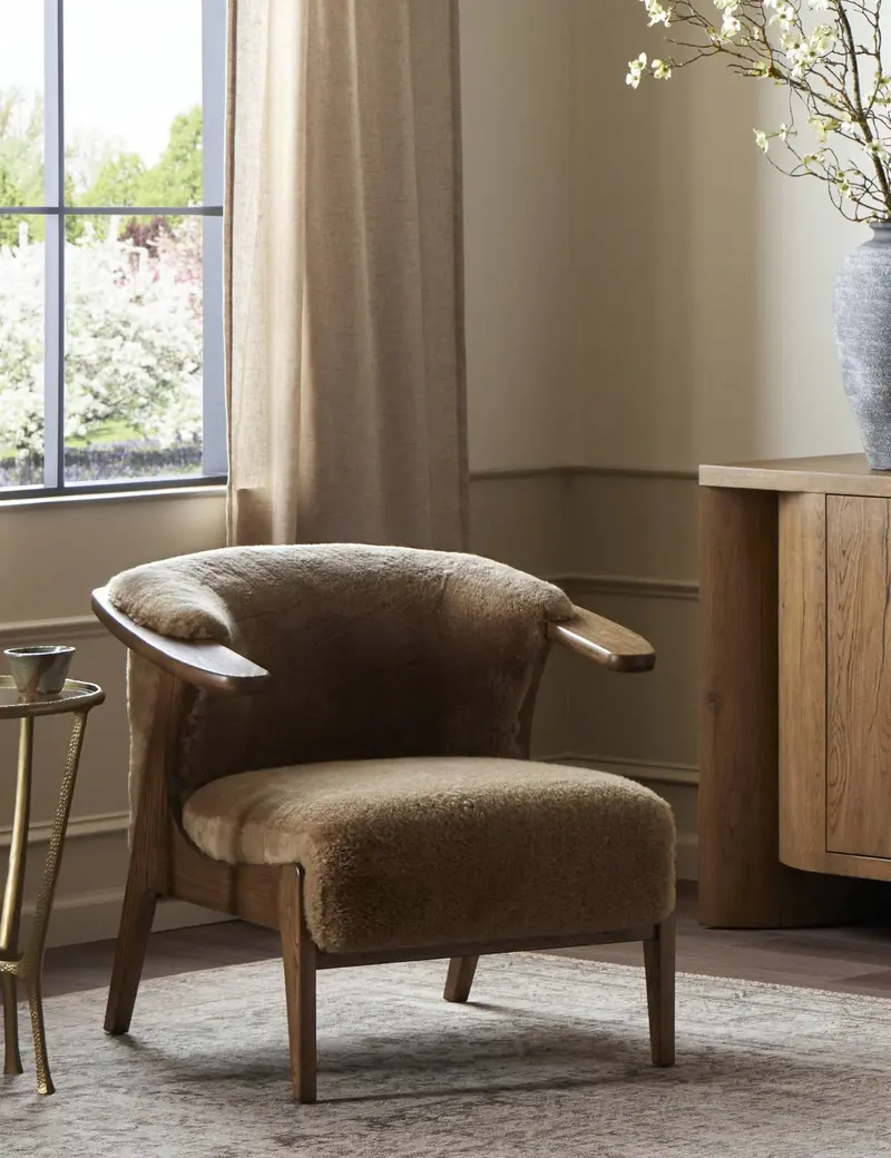 Rebekah Contemporary Accent Chair With Curved Silhouette 1