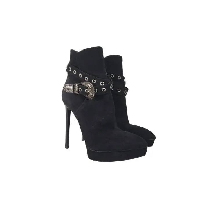Saint Laurent Janis Suede Ankle Boots – Size 39 1