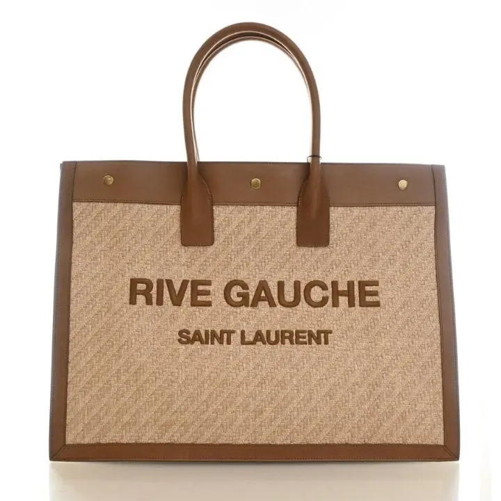 Saint Laurent Rive Gauche Tote – Large Raffia Design 1