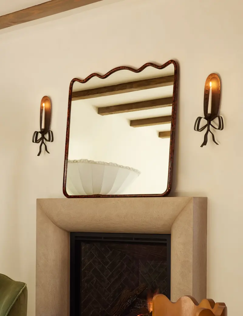 Sarah Sherman Samuel Rook Mantel Mirror – Walnut-Framed Reflective Accent 1