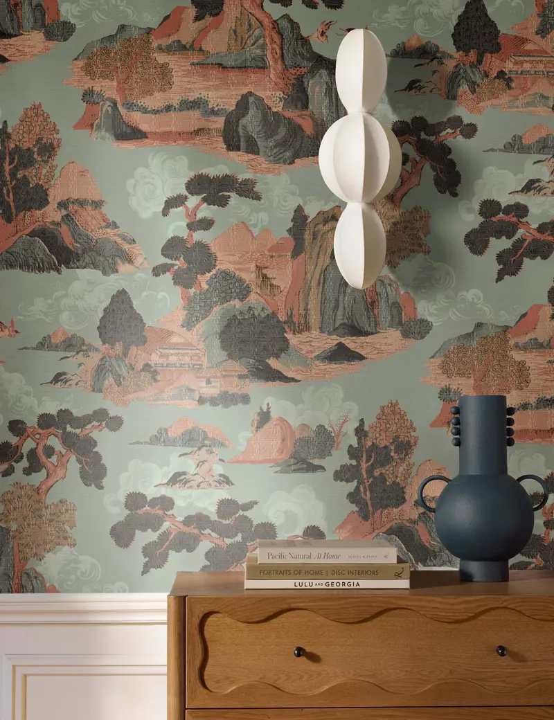 Scenic Landscape Grasscloth Wallpaper – Aimee Song Wallcovering 1