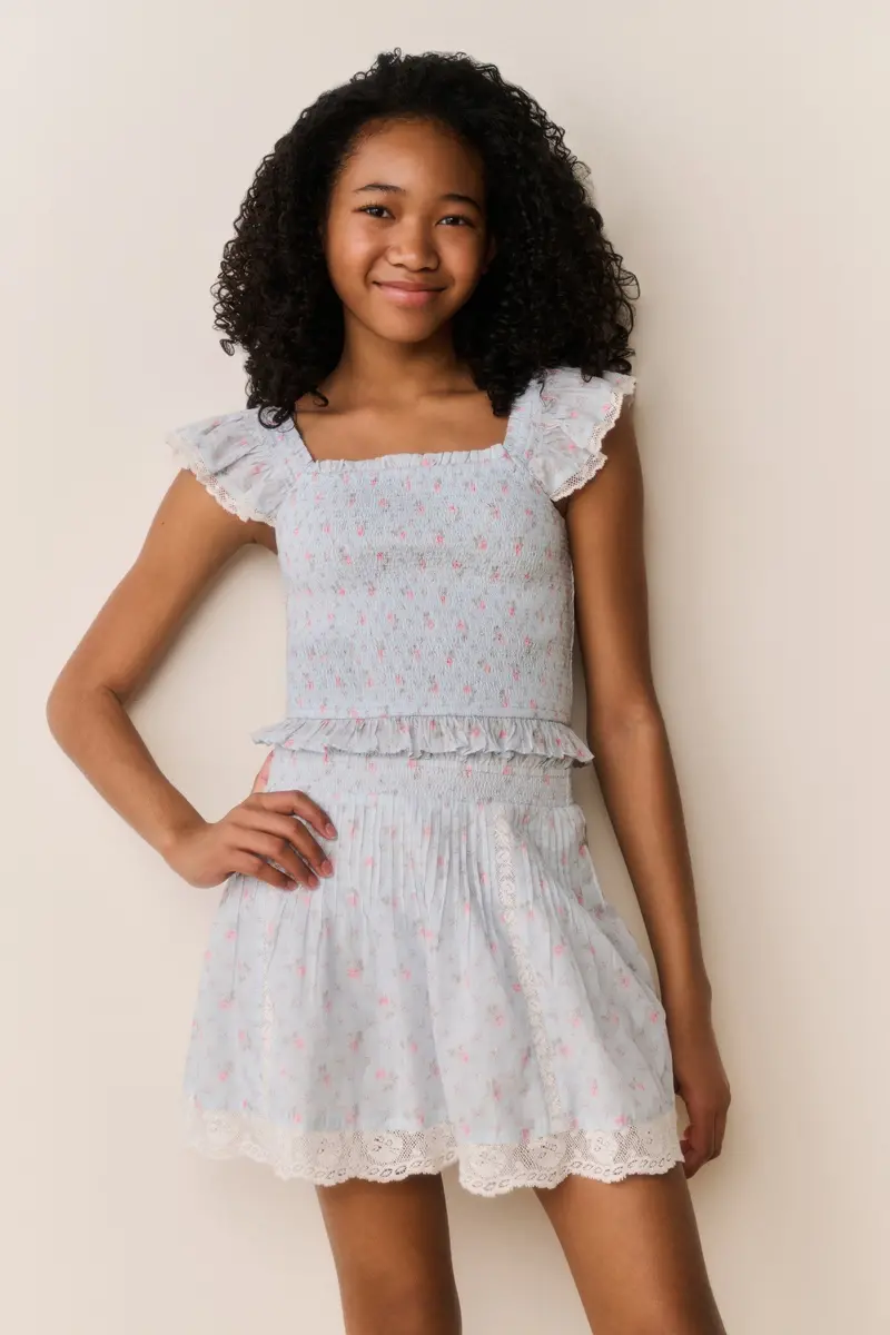 Solena Floral Cotton Skirt For Tweens 1