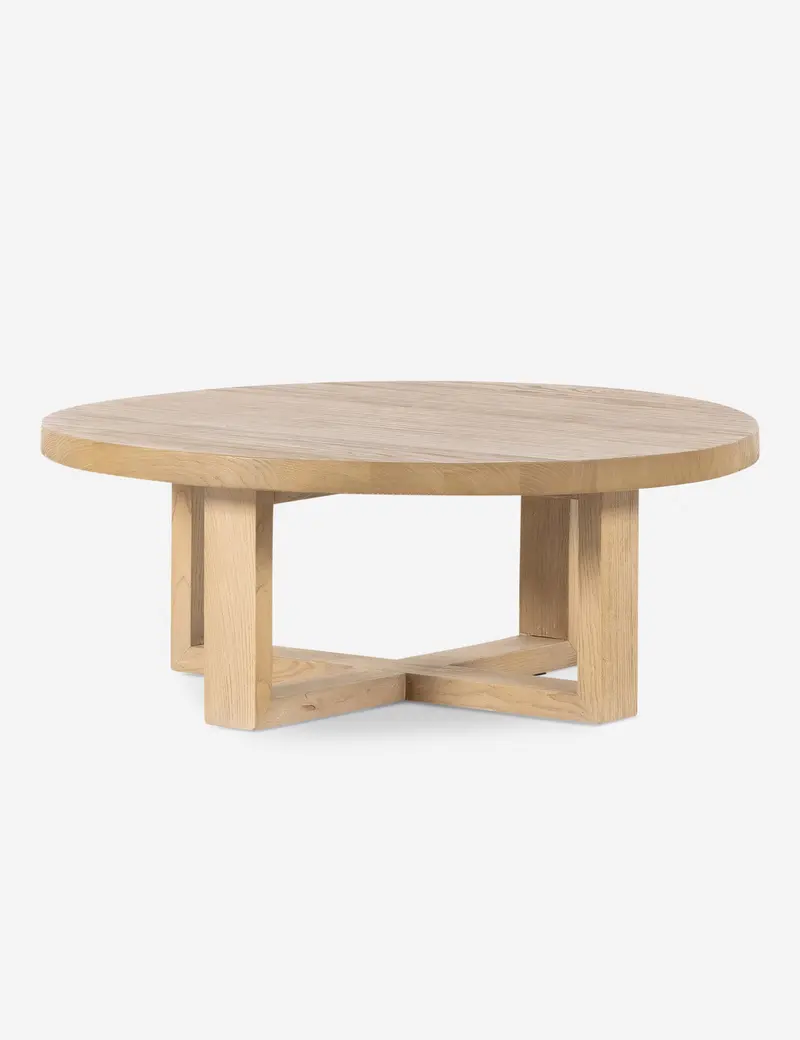 Sosa Natural Wood Round Coffee Table – Low Profile 1