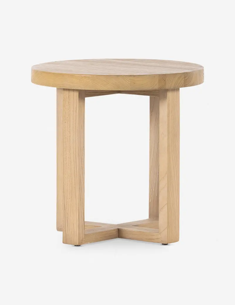Sosa Solid Wood Round Side Table – Compact Design 1
