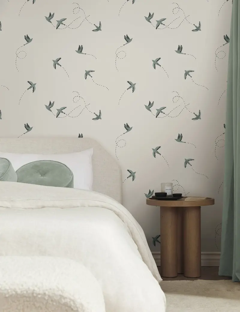 Sparrow Illustrated Wallpaper Pattern By Rylee + Cru 1