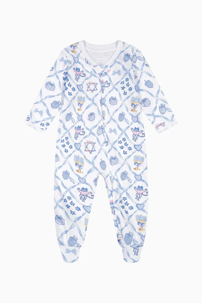 Starry Nights Lattice Infant Footie – Loveshackfancy × Roller Rabbit 1