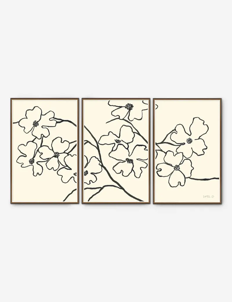 Susan Hable Dogwood Trio Wall Art Set 1