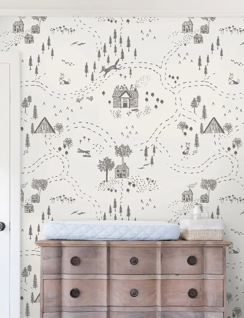 Through The Woods Removable Wallpaper – Rylee + Cru Nature-Inspired Wall Design 1