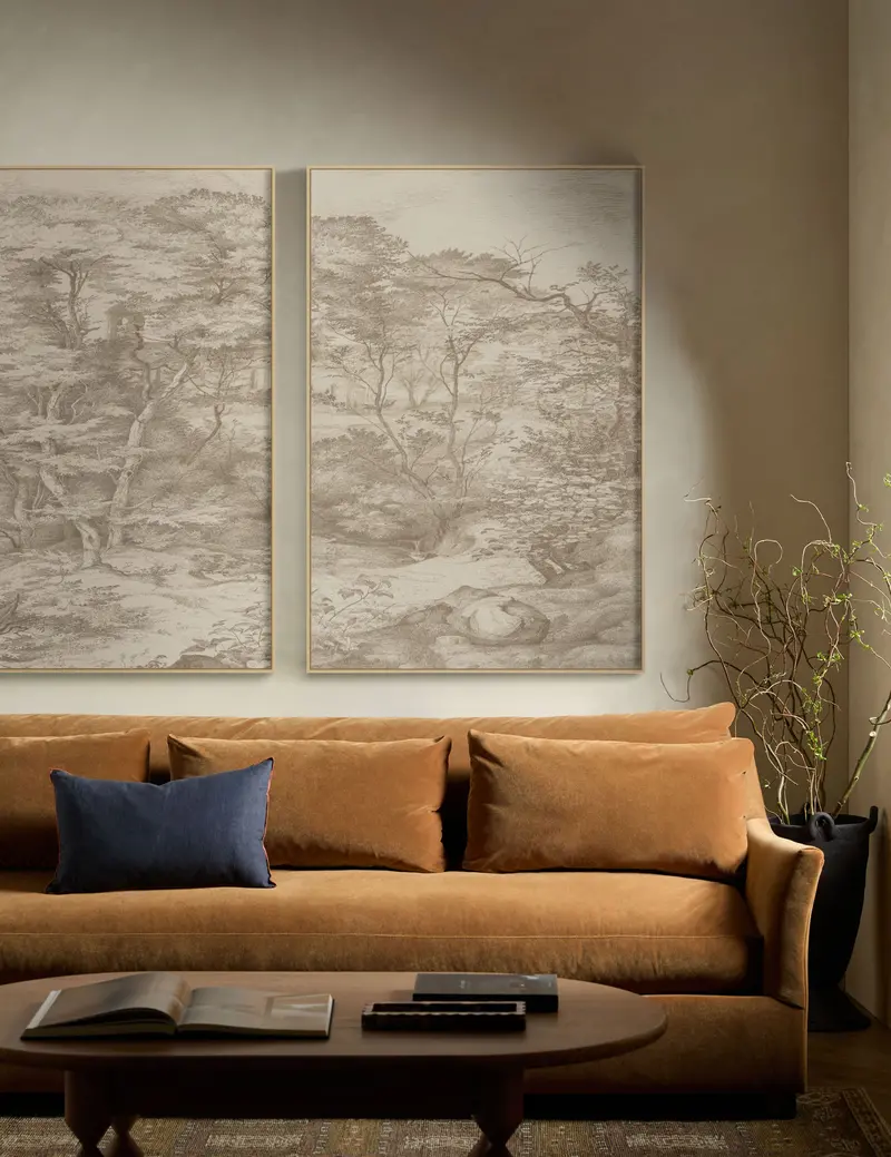 Toile In Neutral Diptych Wall Art Set – Two-Piece Framed Prints 1