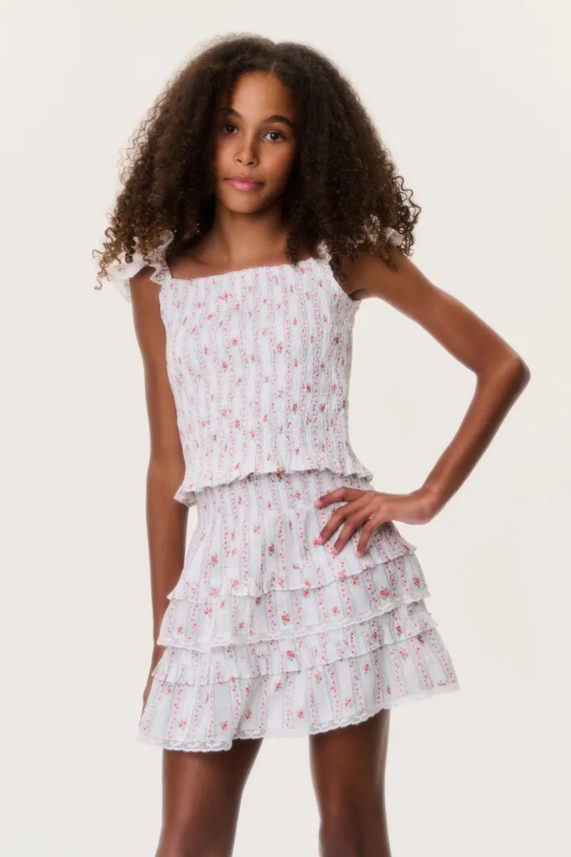 Tween Cherry Stripe Billie Skirt – Cotton Blend 1