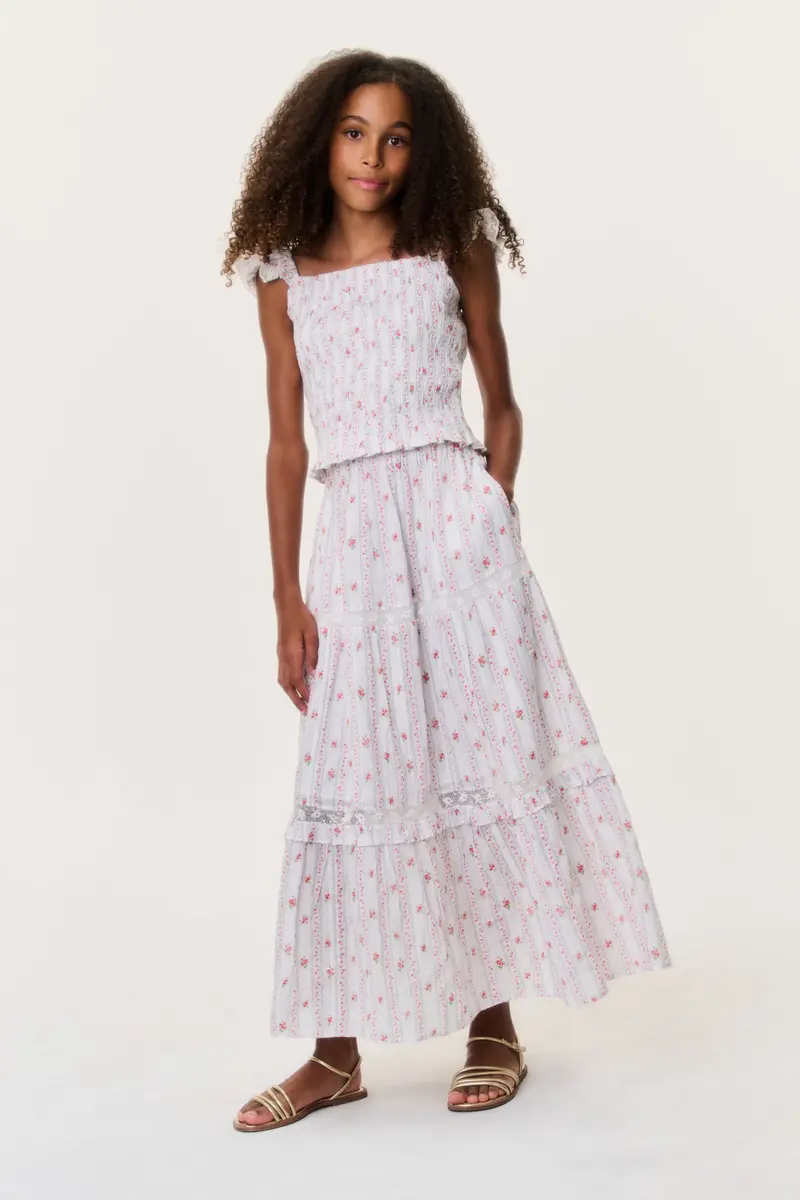 Tween Cherry Stripe Colina Skirt – A-Line Cotton Skirt For Kids 1