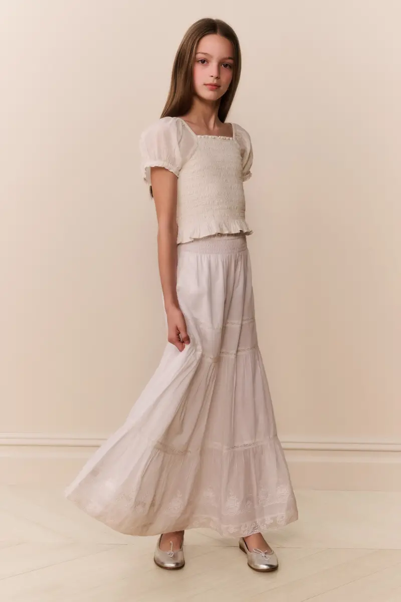 Tween Sampaio Tiered Maxi Skirt In Cotton 1