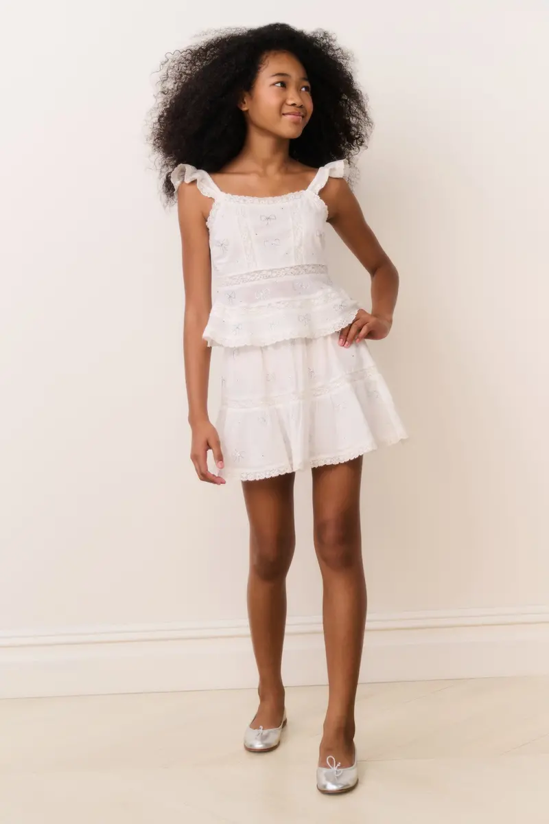 Tween Silano Crystal-Embellished Cotton Skirt 1