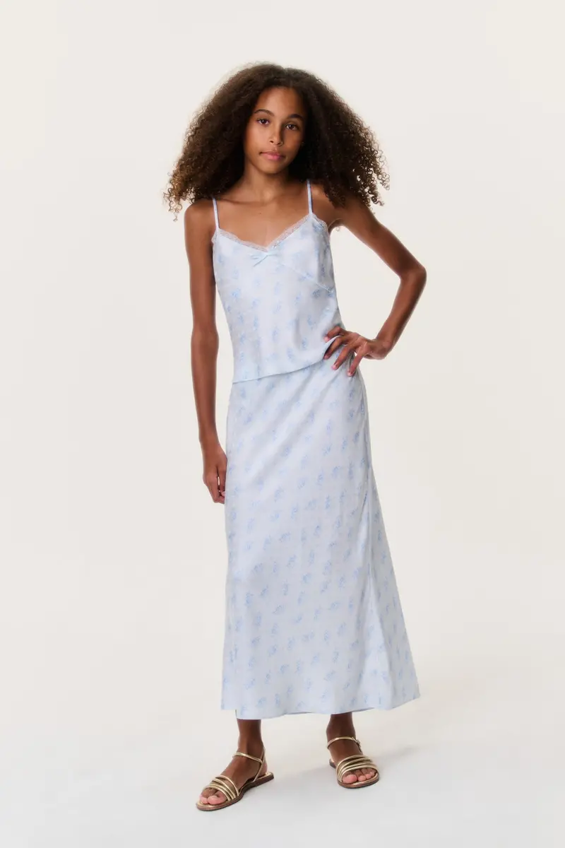 Tween Silk-Blend Kalo Skirt – High-Waisted Flowy Skirt 1
