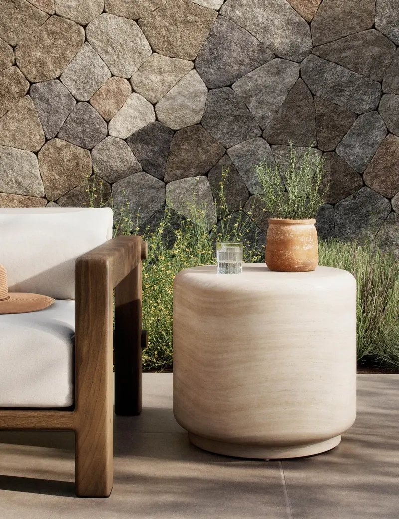 Venetia All-Weather Round Side Table – Amber Lewis Outdoor-Inspired Design By Four Hands 1