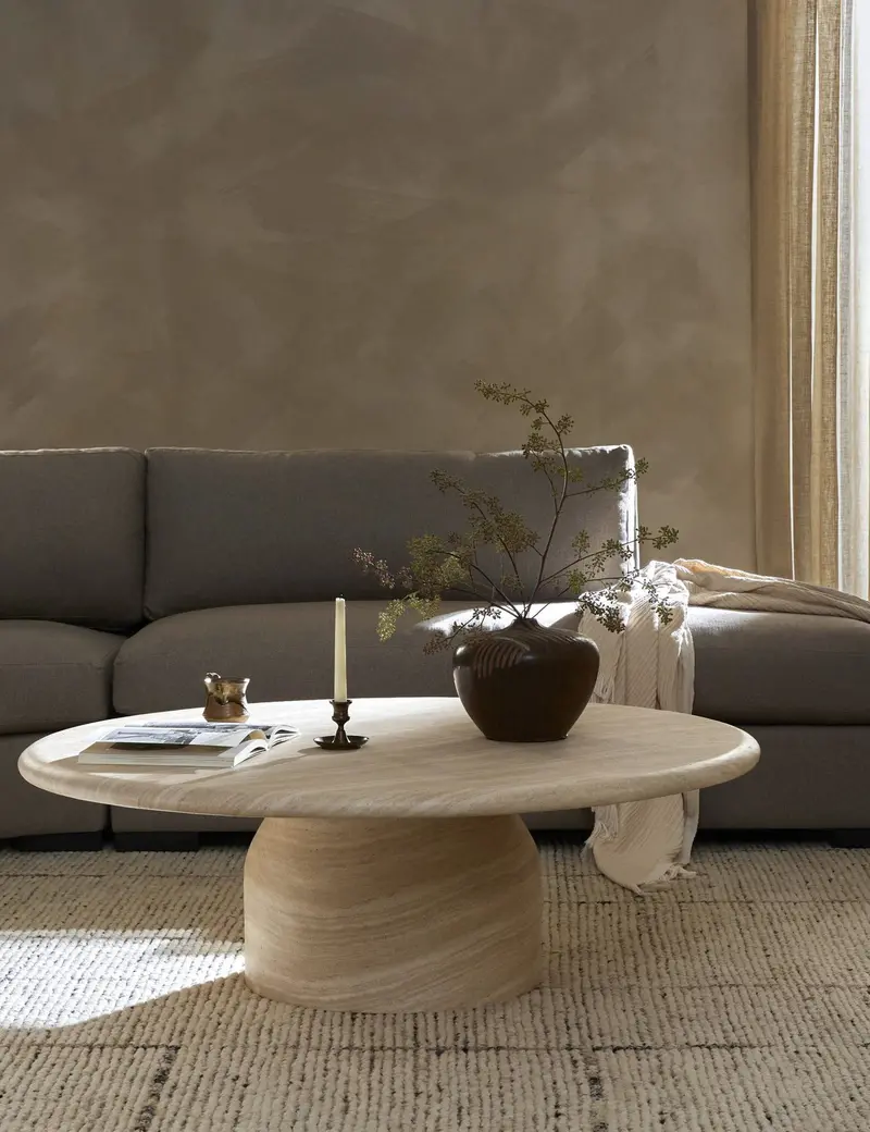 Vinci Circular Coffee Table With Sculptural Metal Frame 1