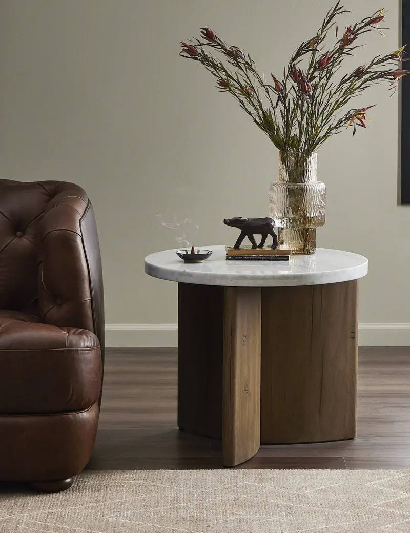 Voss Solid Wood Round Side Table 1