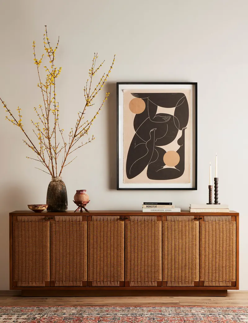 Wenzel Mid-Century Style Sideboard With Wood Grain Finish 1