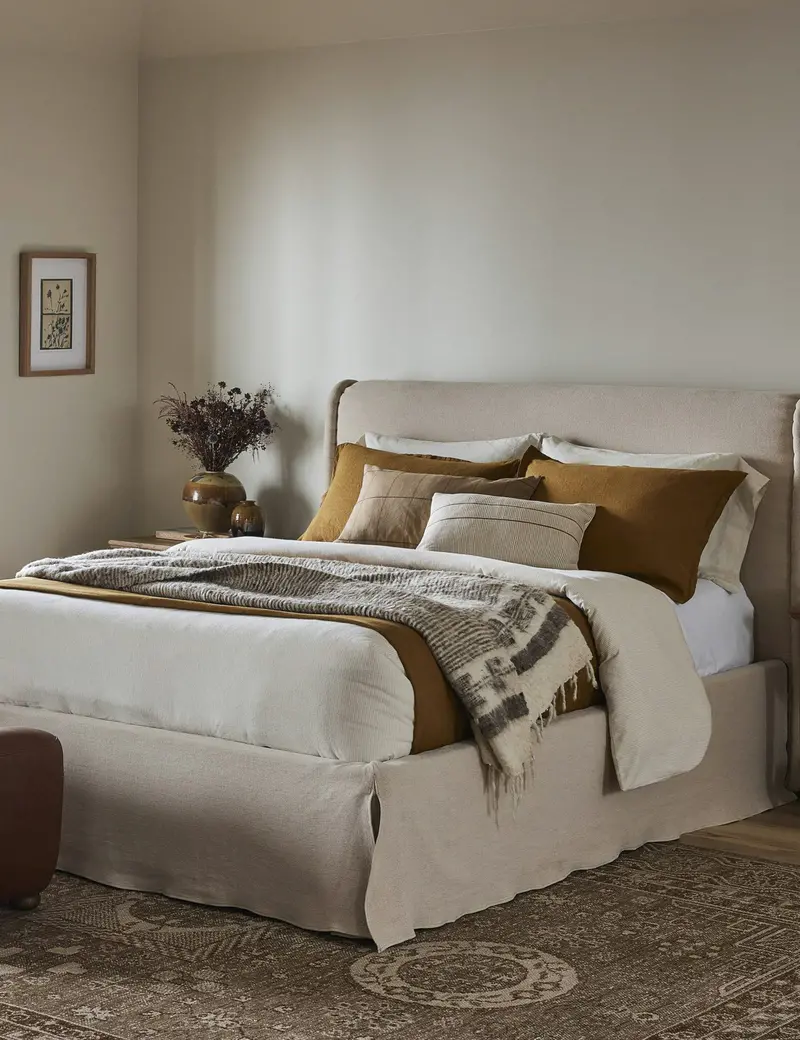 Wyndham Upholstered Platform Bed – Amber Lewis Collection By Four Hands 1