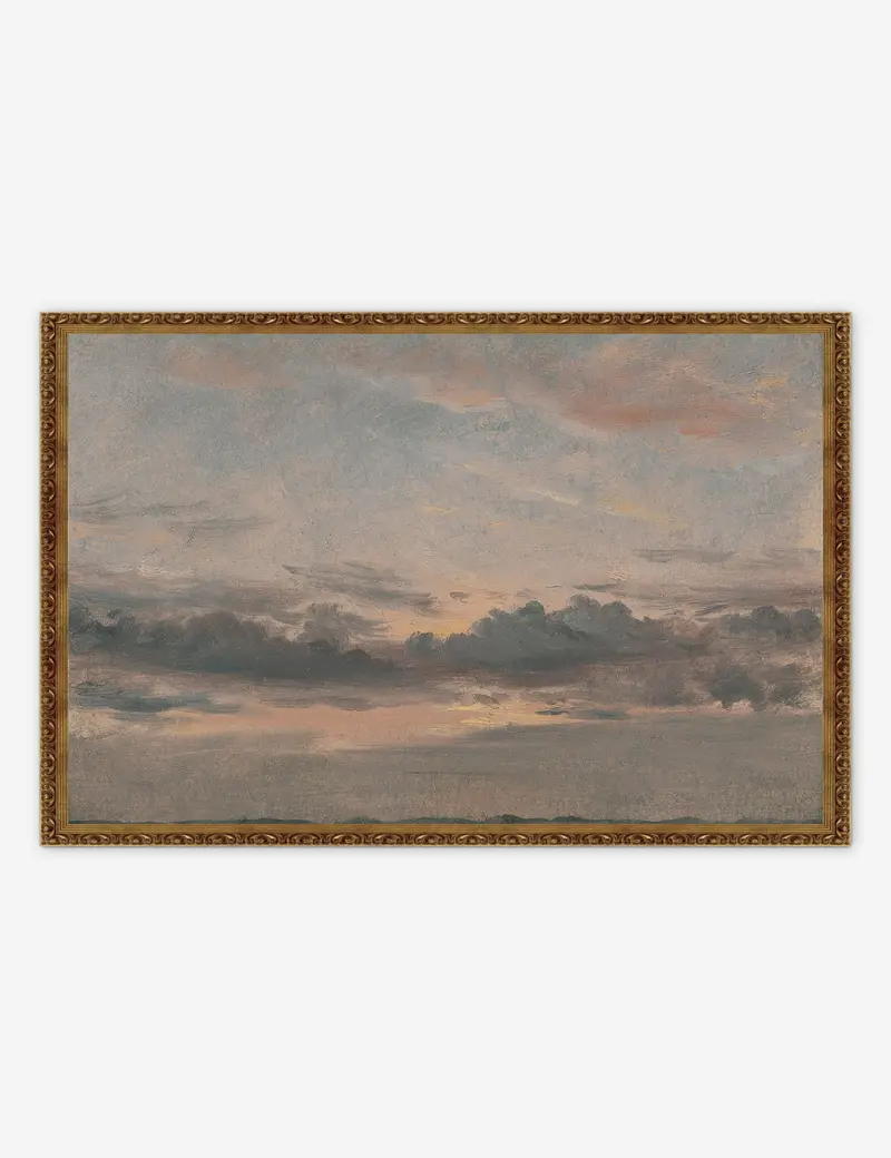 Yale: A Cloud Study, Sunset – 19Th-Century Sky Lithograph Reproduction 1