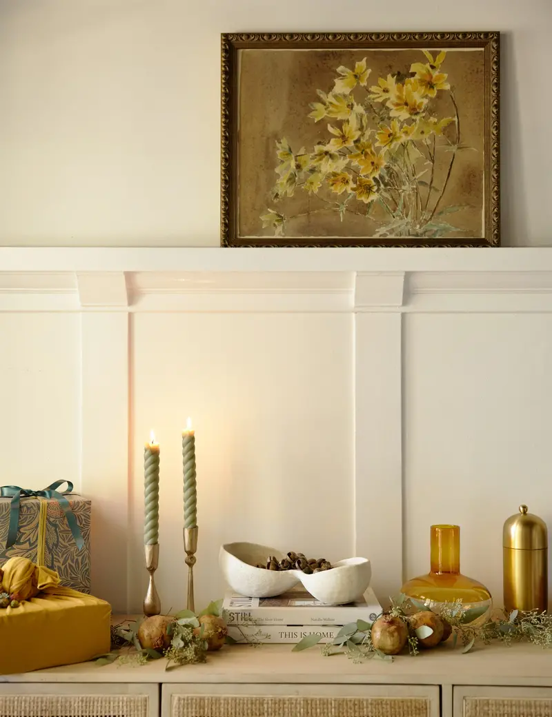 Yellow & Orange Floral Border Print Art – Hannah Borger Overbeck 1