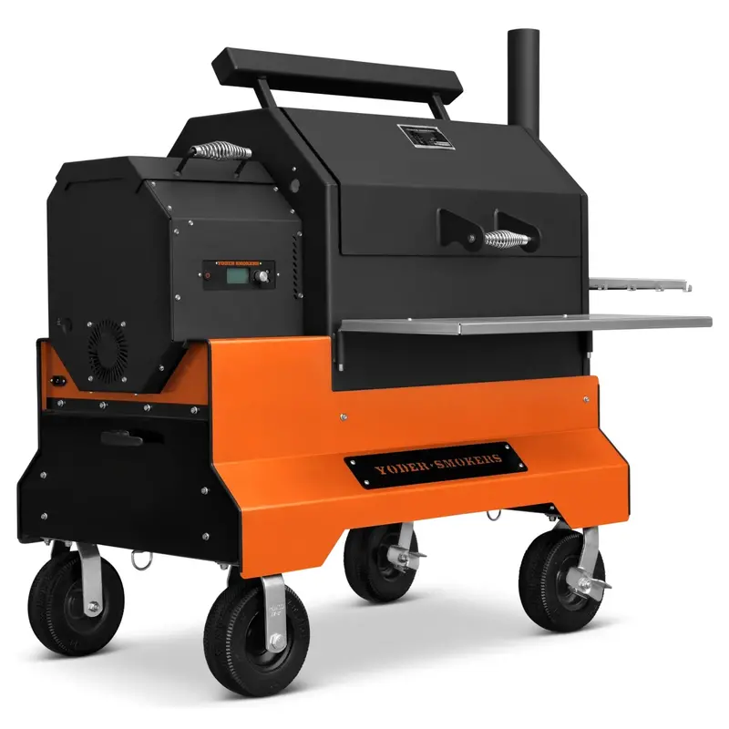 Yoder Ys640S Orange Competition-Grade Pellet Grill With Integrated Storage 1